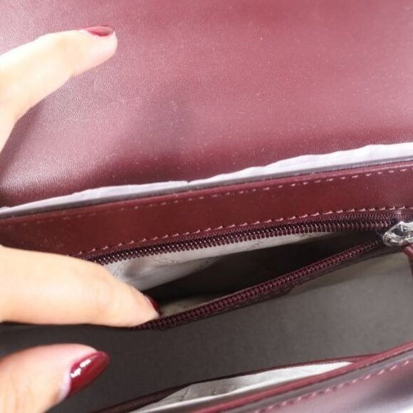 Michael Michael Kors Parker Medium Leather Shoulder Bag Merlot - Picture 7 of 8